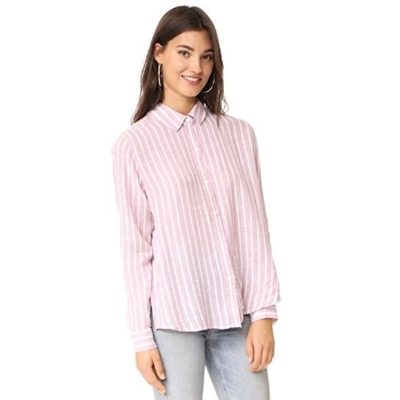 Rails Sydney Rouge Rosegold Lurex Stripe Shirt - Picture 5 of 13